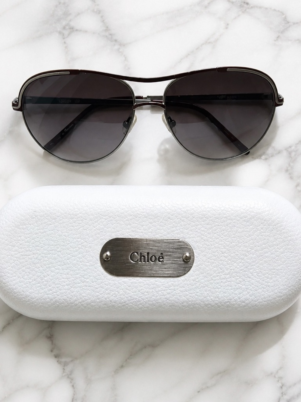 Chloé CA2245 C03 Burgundy Aviator Sunglasses 61-15-135 Gradient + Case" - Picture 1 of 6